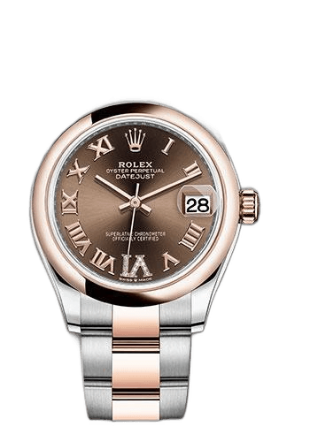 Rolex Datejust Everose Rolesor — Dark Rhodium Diamond Roman VI Dial