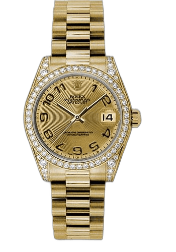 Rolex Datejust 31 Yellow Gold — Champagne Concentric Arabic Dial | Ref. 178158