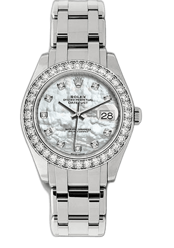 Rolex Datejust White Gold — White Mother-of-Pearl Diamond Dial, 36-Diamond Bezel | Ref. 86289