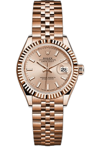 Rolex Datejust Gold — Fluted Bezel Pink Sundust Index | Ref. 279175