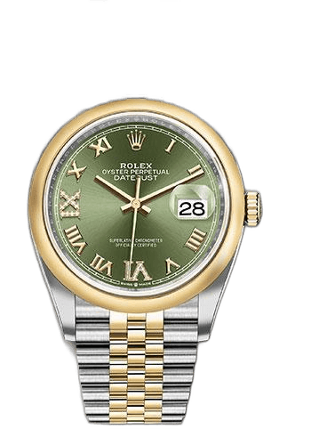 Rolex Datejust 36 Yellow Rolesor — Olive Green Roman Dial | Ref. 126203