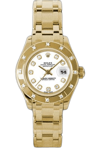 Rolex Datejust 29 Yellow Gold — 12-Diamond Bezel White Diamond Dial | Ref. 80318