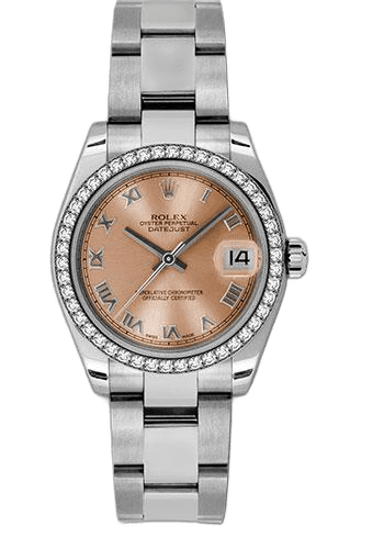 Rolex Datejust 31 White Rolesor — Pink Roman Dial, 46-Diamond Bezel | Ref. 178384
