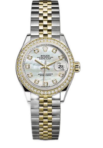 Rolex Lady-Datejust Yellow Rolesor — White MOP Diamond Dial | Ref. 279383RBR