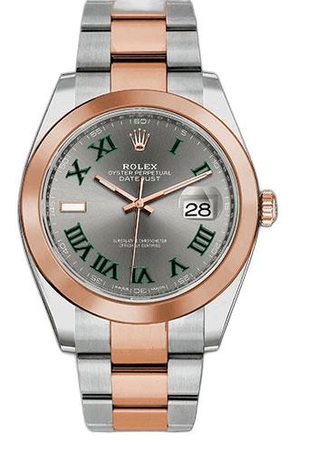 Rolex Datejust 41 Everose Rolesor — Slate Gray Green Roman Wimbledon Dial | Ref. 126301