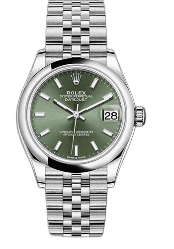 Rolex Datejust 31 White Rolesor — Mint Green Index Dial | Ref. 278240
