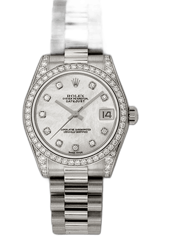 Rolex Datejust 31 White Gold — Mother-of-Pearl Diamond Dial 48-Diamond Bezel | Ref. 178159