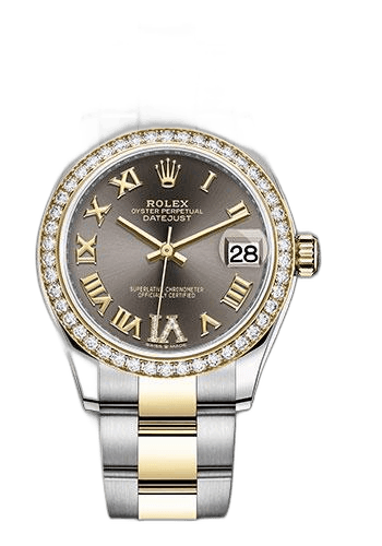 Rolex Datejust 31 Yellow Rolesor — Dark Grey Diamond Roman Six Dial