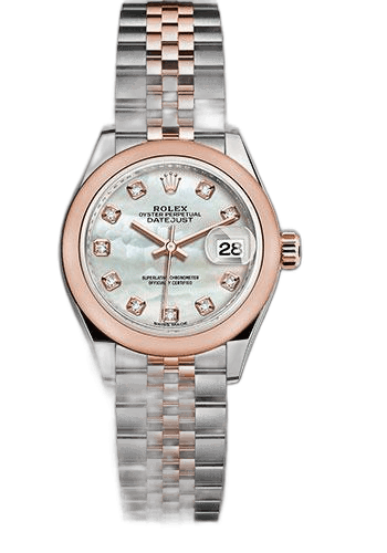 Rolex Datejust Everose Rolesor — White Mother-Of-Pearl Diamond Dial | Ref. 279161