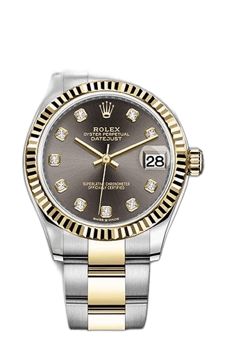 Rolex Datejust Yellow Rolesor — Fluted Bezel Dark Grey Diamond Dial | Ref. 278273