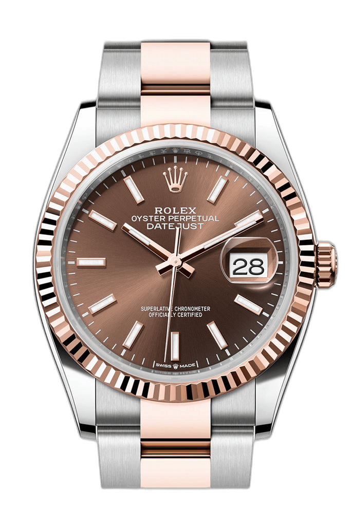 Rolex Datejust 36 Two-Tone Rolesor — Chocolate Dial Fluted Bezel | Ref. 126231