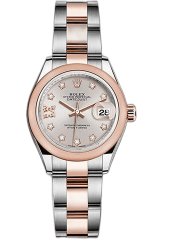Rolex Datejust 28 Everose Rolesor — Sundust Diamond Star Dial