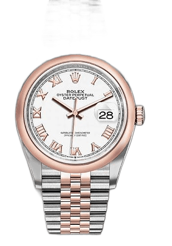 Rolex Datejust Everose Rolesor — White Roman Dial | Ref. 126201