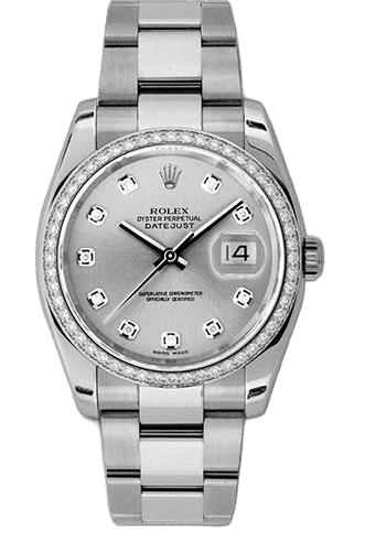 Rolex Datejust White Rolesor — Silver Diamond Dial | Ref. 116244