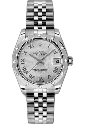 Rolex Datejust 31 Rolesor — Mother-of-Pearl Roman Dial, Diamond Bezel | Ref. 178344