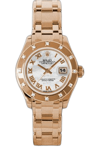 Rolex Datejust Gold — 12 Diamond Bezel Mother-Of-Pearl Roman Dial | Ref. 80315