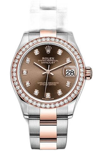 Rolex Datejust 31 Everose Rolesor — 46-Diamond Bezel Chocolate Diamond Dial | Ref. 278381RBR