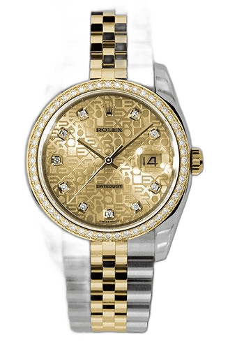 Rolex Datejust 36 Yellow Rolesor — Champagne Jubilee Diamond Dial with Cut Diamond Bezel | Ref. 116243