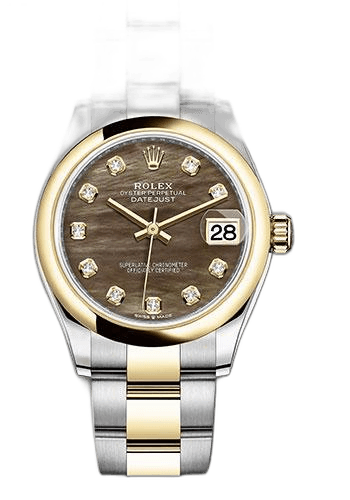 Rolex Datejust 31 Yellow Rolesor — Dark Mother-of-Pearl Diamond Dial | Ref. 278243