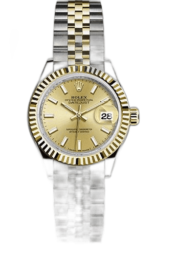 Rolex Lady-Datejust 28 Yellow Rolesor — Champagne Index Dial, Fluted Bezel | Ref. 279173 (2)