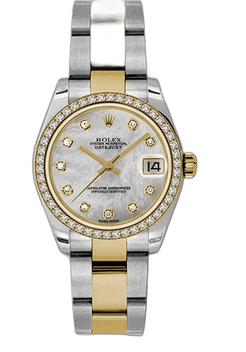 Rolex Datejust 31 Yellow Rolesor — Mother-of-Pearl Diamond Dial, 46-Diamond Bezel | Ref. 178383