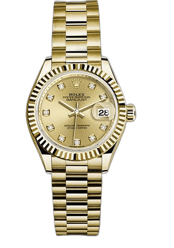 Rolex Lady-Datejust Yellow Gold — Champagne Diamond Dial | Ref. 279178