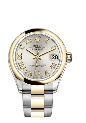 Rolex Datejust 31 Yellow Rolesor — Domed Bezel Silver Diamond Roman Six | Ref. 278243