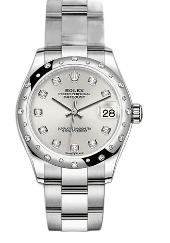 Rolex Datejust White Rolesor Diamond Bezel — Silver Diamond Dial | Ref. 278344RBR