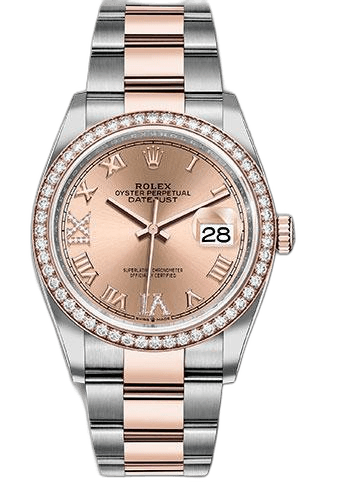 Rolex Datejust 36 Everose Rolesor — Rose Roman Diamond Bezel Dial | Ref. N/A