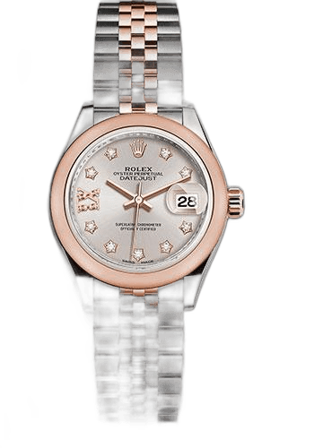 Rolex Lady-Datejust 28 Everose Rolesor — Sundust Diamond Star Dial