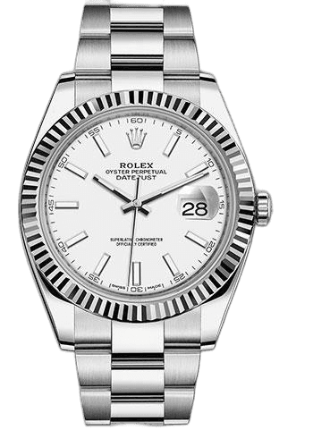Rolex Datejust 41 White Rolesor — White Index Dial & Fluted Bezel | Ref. 126334
