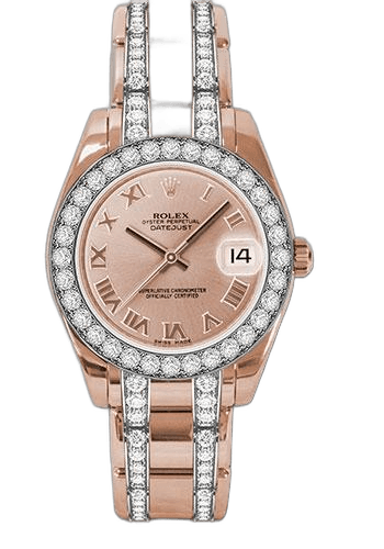 Rolex Datejust Pearlmaster 34 Everose Gold — Pink Roman Dial | Ref. 81285