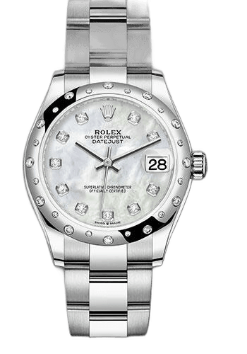 Rolex Datejust 31 White Rolesor — White Mother-of-Pearl Diamond Dial | Ref. 278344RBR