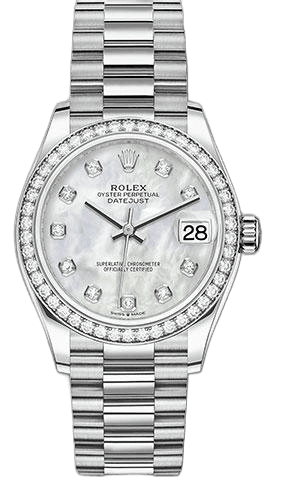Rolex Datejust 31 White Gold — Diamond Bezel Mother-of-Pearl Diamond Dial | Ref. 278289RBR