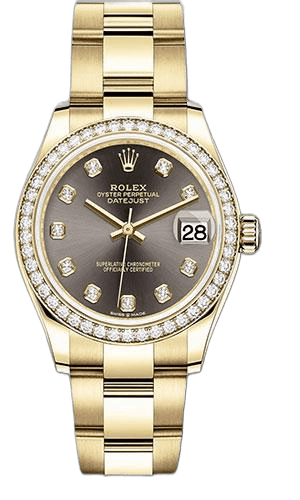 Rolex Datejust 31 Yellow Gold — Dark Grey Diamond Dial | Ref. 278288RBR