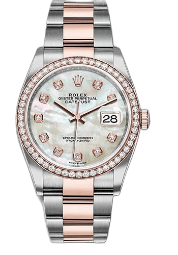 Rolex Datejust Everose Rolesor — Mother-of-Pearl Diamond Dial | Ref. 126281RBR