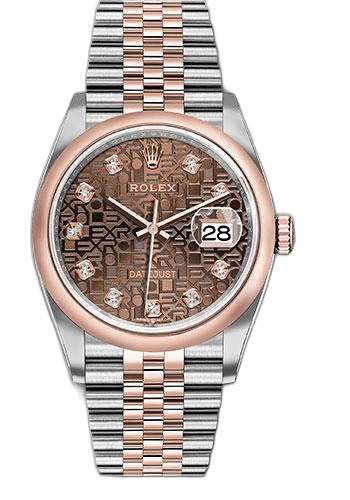 Rolex Datejust 36 Everose Rolesor — Chocolate Jubilee Diamond Dial | Ref. 126201