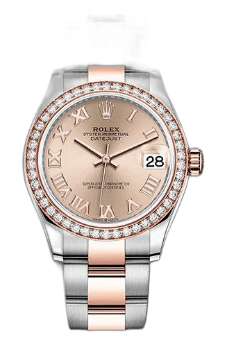 Rolex Datejust 31 Everose Rolesor — 46-Diamond Bezel Rose Roman Dial | Ref. 278381RBR
