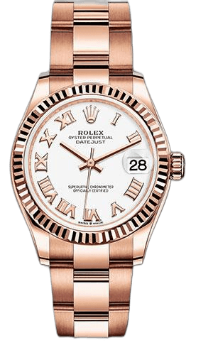 Rolex Datejust 31 Gold — White Roman Dial, Fluted Bezel | Ref. 278275