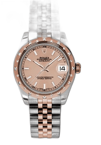 Rolex Datejust 31 Everose Rolesor — 24-Diamond Bezel Pink Index Dial | Ref. 178341