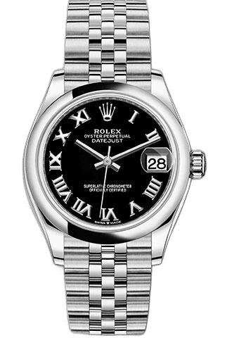 Rolex Datejust Steel and White Gold Datejust 31 Watch - Domed Bezel - Black Roman Dial - Jubilee Bracelet - 2020 Release - 278240 bkrj 31mm White Rolesor Black Roman Dial #278240 (2
