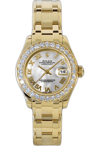Rolex Datejust Yellow Gold — 32 Diamond Bezel Mother-Of-Pearl Roman Dial | Ref. 80298