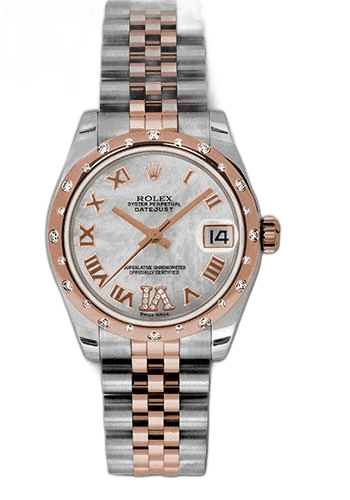 Rolex Datejust 31 Everose Rolesor — Mother-of-Pearl Diamond Roman VI Dial | Ref. 178341