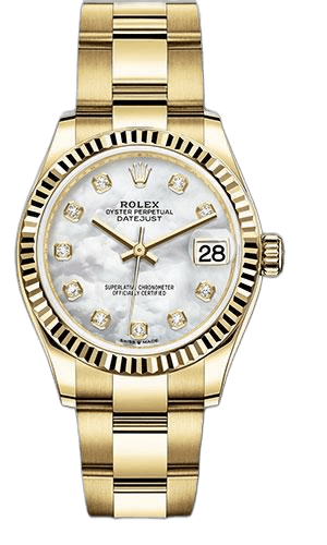 Rolex Datejust Yellow Gold — Fluted Bezel Mother-of-Pearl Diamond | Ref. 278278