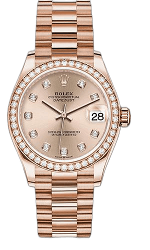 Rolex Datejust 31 Gold — Diamond Bezel Rose Diamond Dial | Ref. 278285RBR