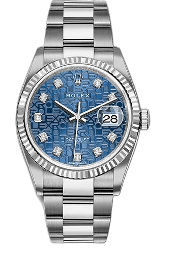 Rolex Datejust 36 Steel — Blue Jubilee Diamond Dial, Fluted Bezel | Ref. 126234 (2)
