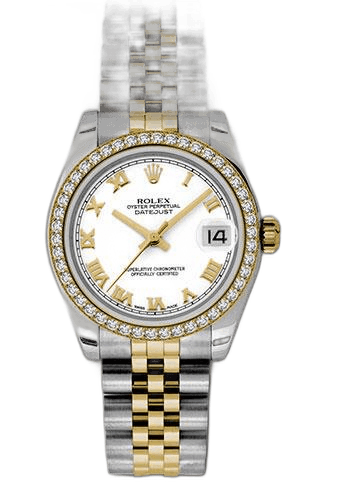 Rolex Datejust 31 Yellow Rolesor — 46-Diamond Bezel White Roman Dial | Ref. 178383