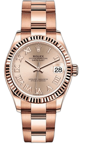 Rolex Datejust 31 Everose Gold — Rose Dial with Fluted Bezel & Roman Numerals | Ref. 278275