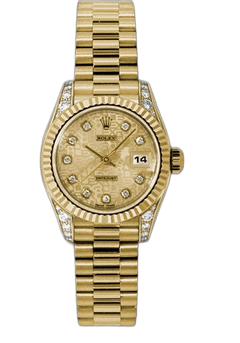Rolex Datejust 26 Yellow Gold — Champagne Jubilee Diamond Dial | Ref. 179238