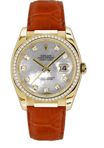 Rolex Datejust 36 Yellow Gold — 60-Diamond Bezel Mother-of-Pearl Diamond Dial | Ref. 116188